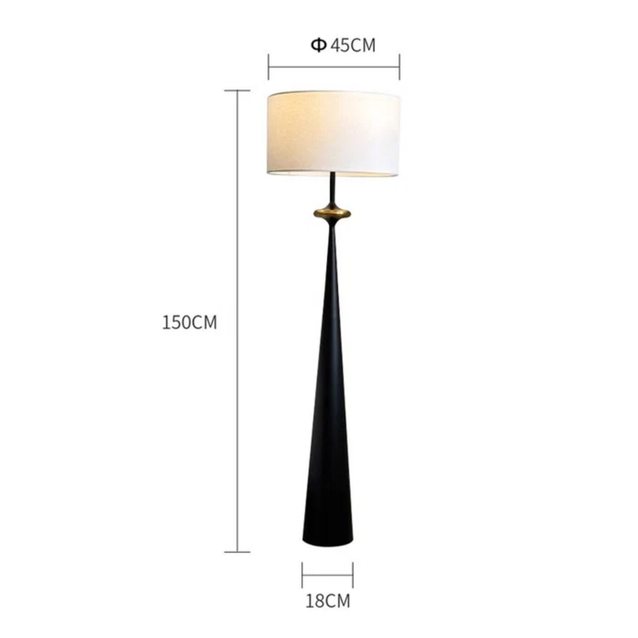 Japanese fabric floor lamp dimensions