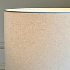 Fabric shade detail of Japanese floor lamp
