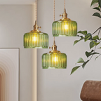 Japanese glass pendant light in a living room