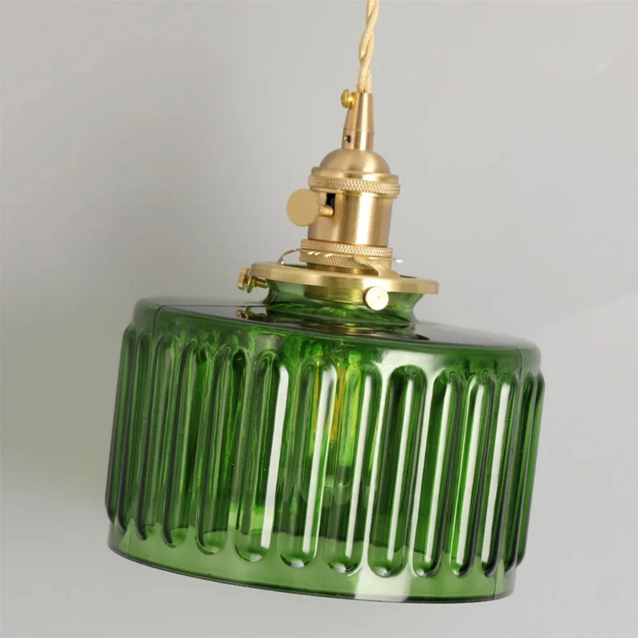 Japanese glass globe pendant light with light turned off