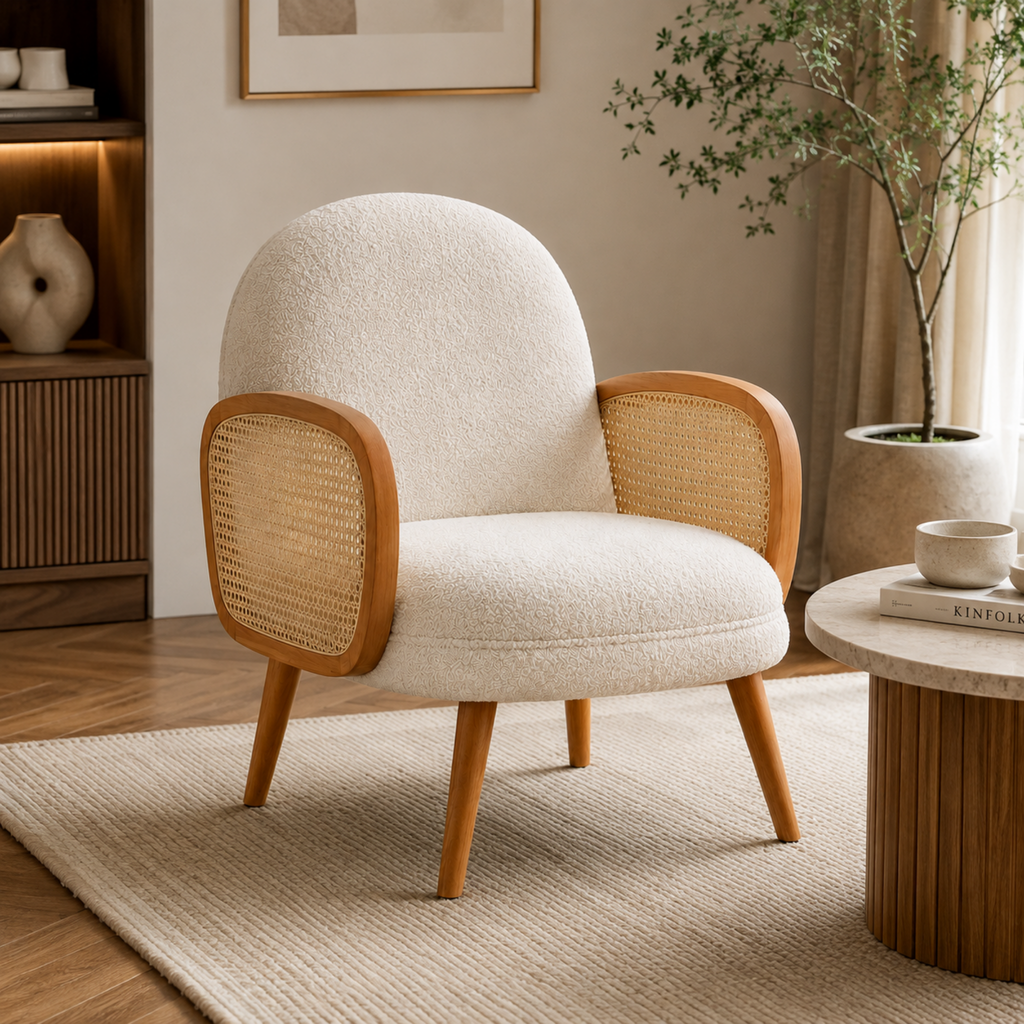Modern Japanese upholstered chair for living room