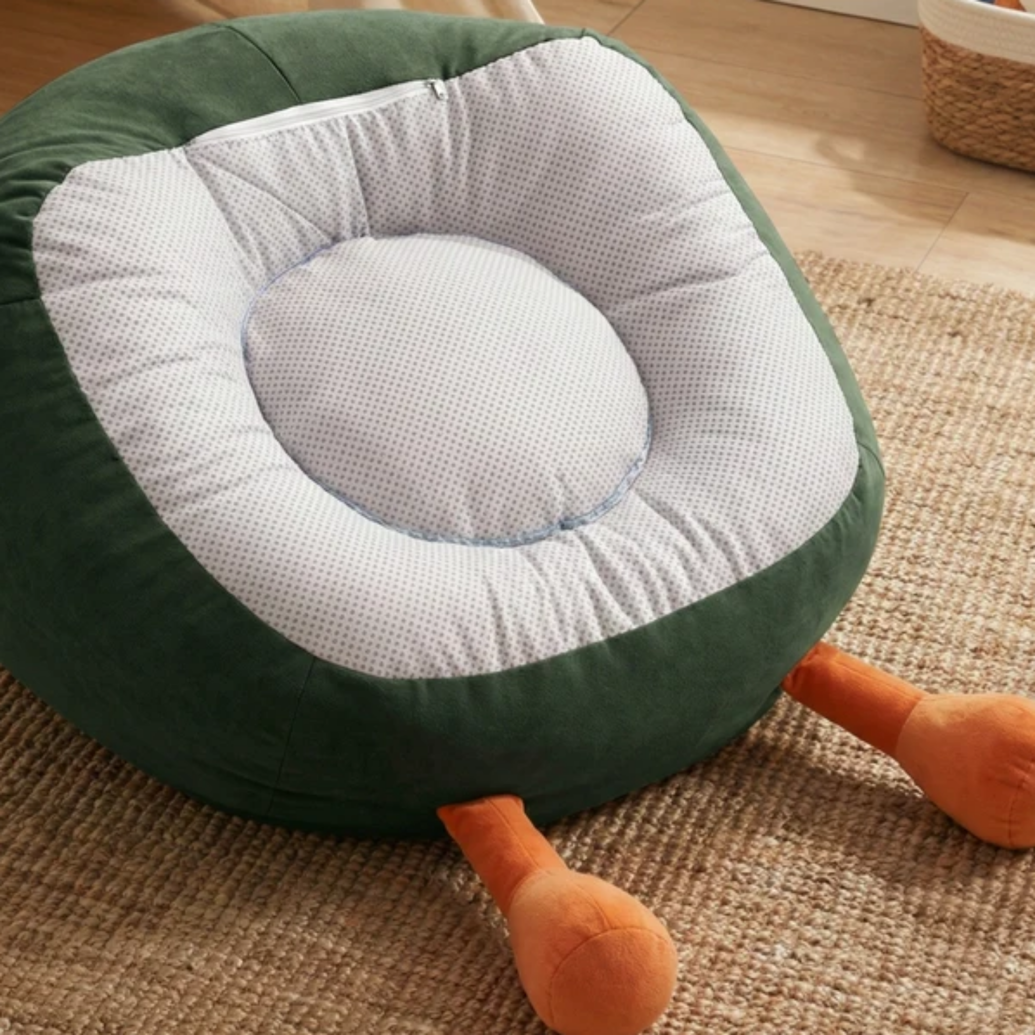 Comfortable cushioned seat of modern kids accent chair