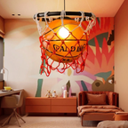 Kids basketball LED pendant ceiling light in a boys bedroom