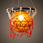 Kids basketball LED pendant ceiling light turned on