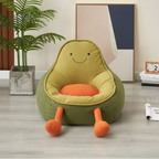 Front view of modern kids sherpa accent chair