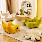 Children's sofa chair with ear-shaped backrest in living room