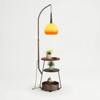 Modern floor lamp with built-in side table