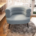 Light blue teddy fleece accent chair with metal legs