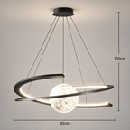 Dimensions of the luxury crescent moon LED pendant chandelier