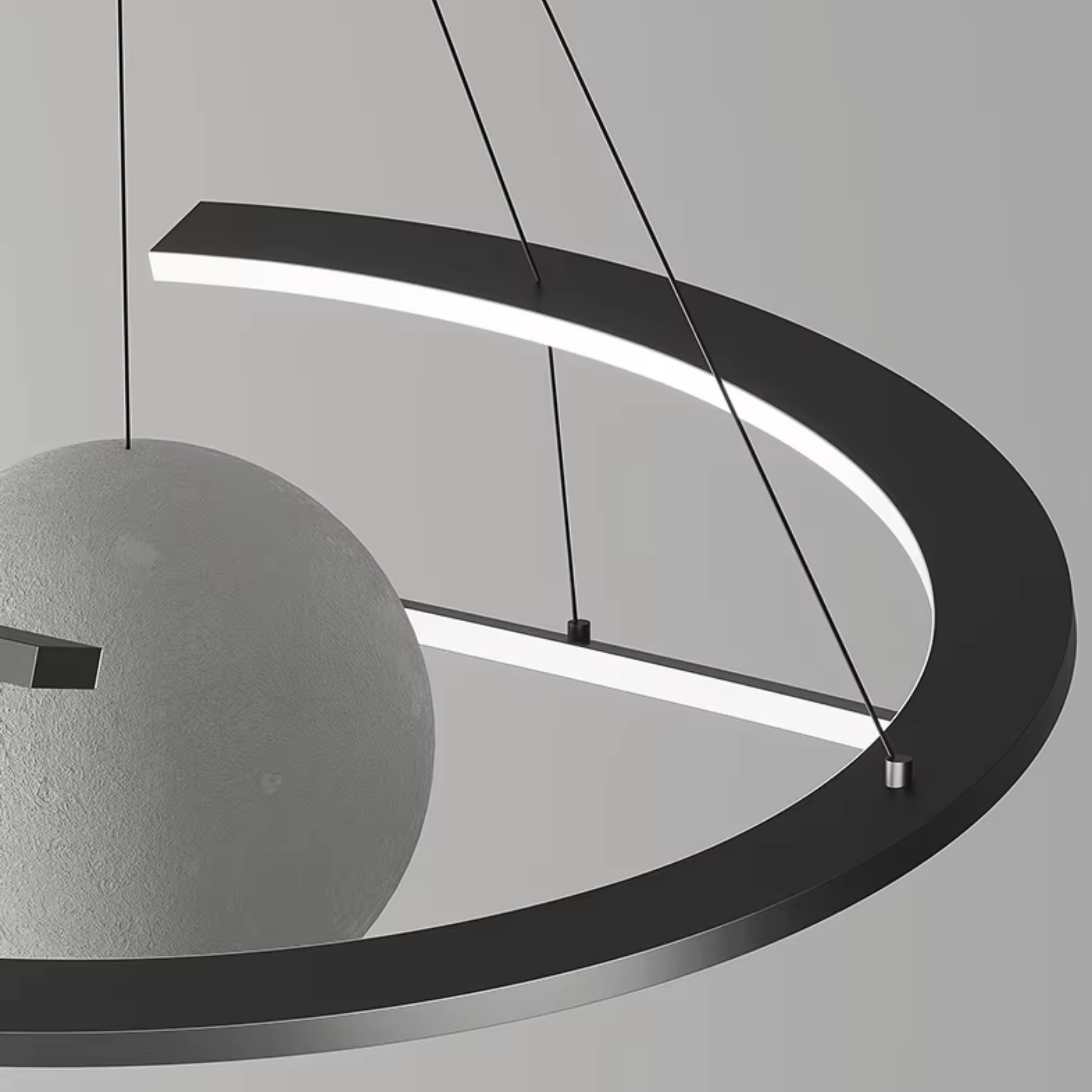 Close-up of the integrated LED light