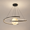 Luxury crescent moon LED pendant chandelier