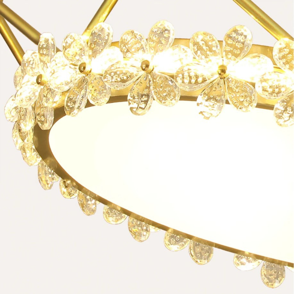 Bottom view of the luxury crown LED flush mount ceiling light