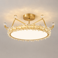 Luxury gold crown LED flush mount ceiling light 50 cm