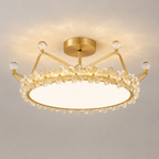 Luxury gold crown LED flush mount ceiling light 50 cm
