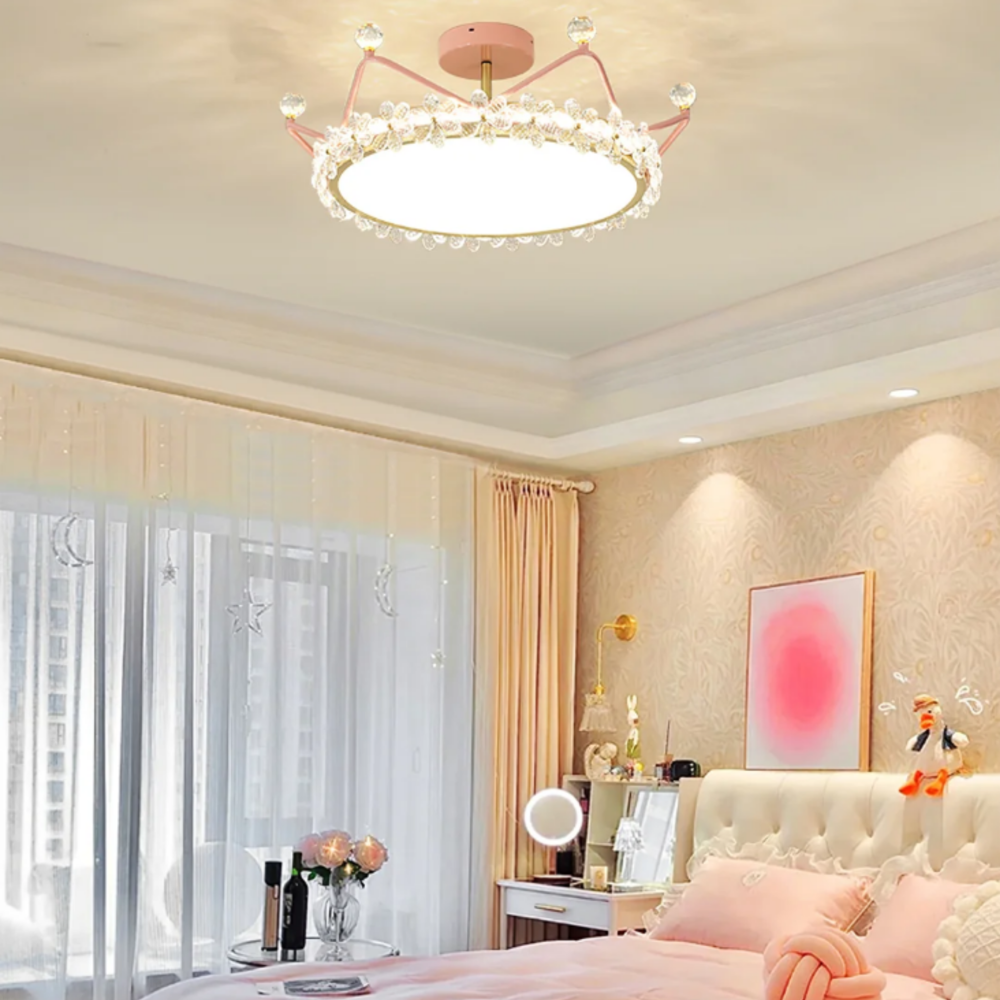 Luxury crown LED ceiling light in a kids bedroom