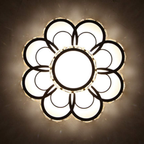 Bottom view of the luxury crystal flower LED flush mount ceiling light
