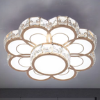 Luxury crystal flower LED flush mount ceiling white light