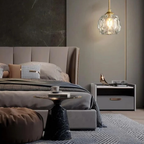 Luxury crystal globe pendant ceiling light in a bedroom