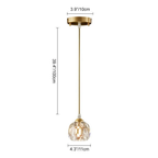 Dimensions of the luxury crystal globe pendant ceiling light