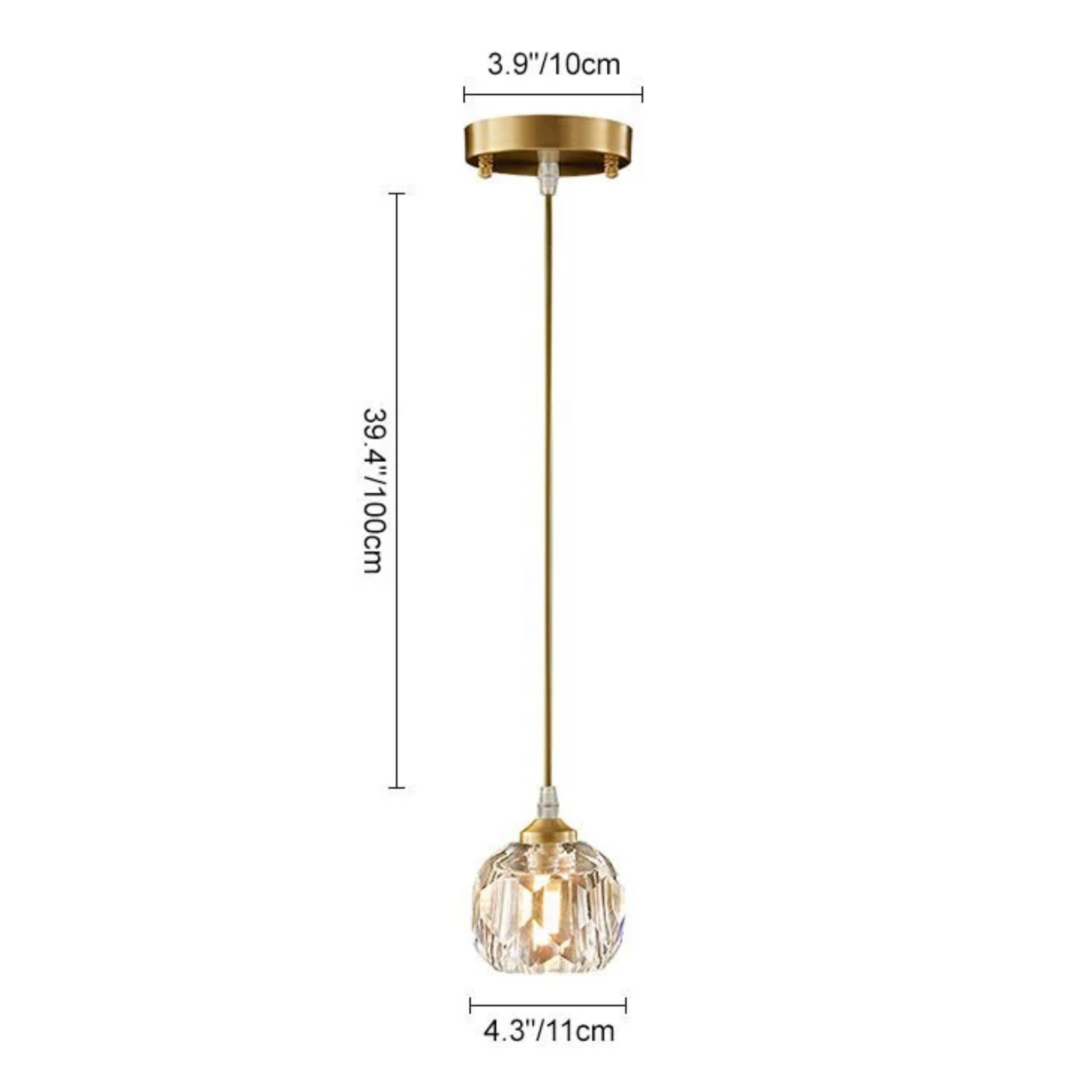 Dimensions of the luxury crystal globe pendant ceiling light