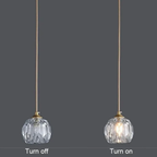 Luxury crystal globe pendant ceiling light turned off