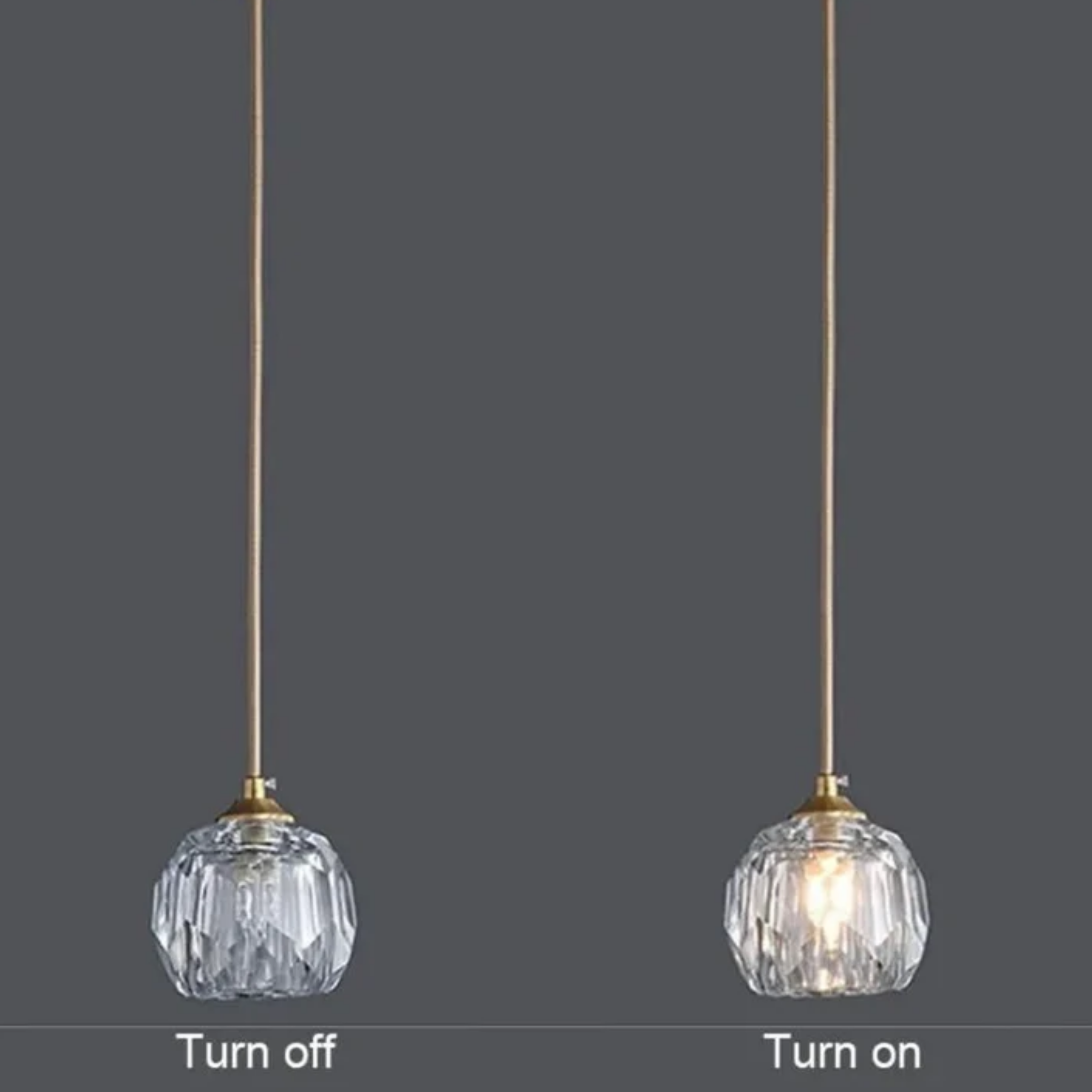 Luxury crystal globe pendant ceiling light turned off