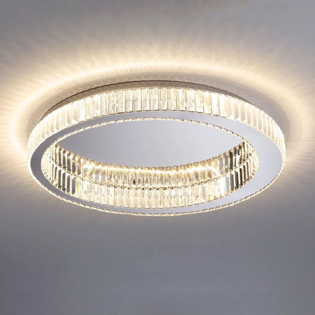 Luxury crystal LED flush mount ceiling light gold
