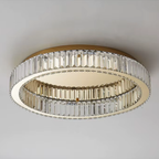 Luxury crystal LED flush mount ceiling light turned off