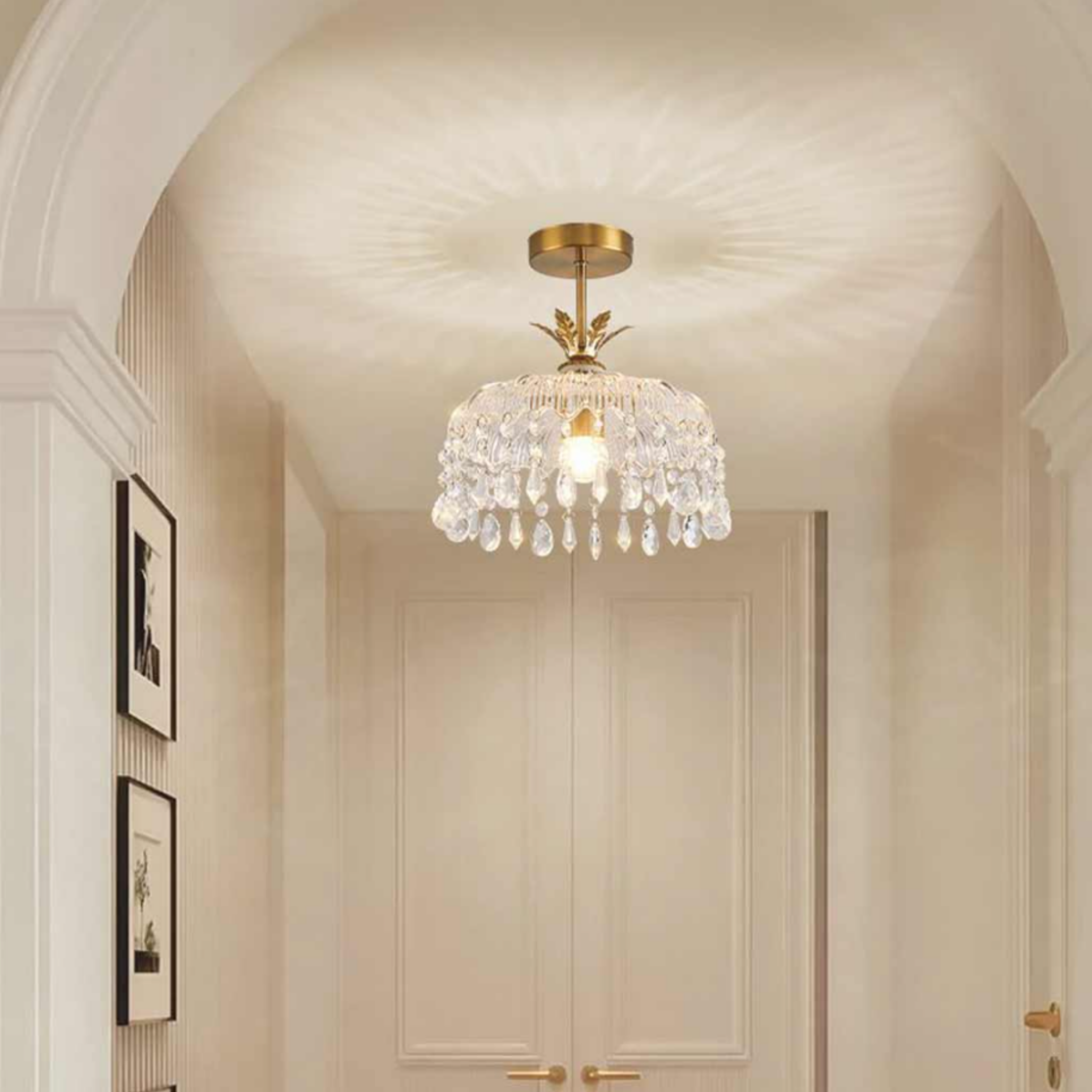 Luxury dome pendant light with glass shade
