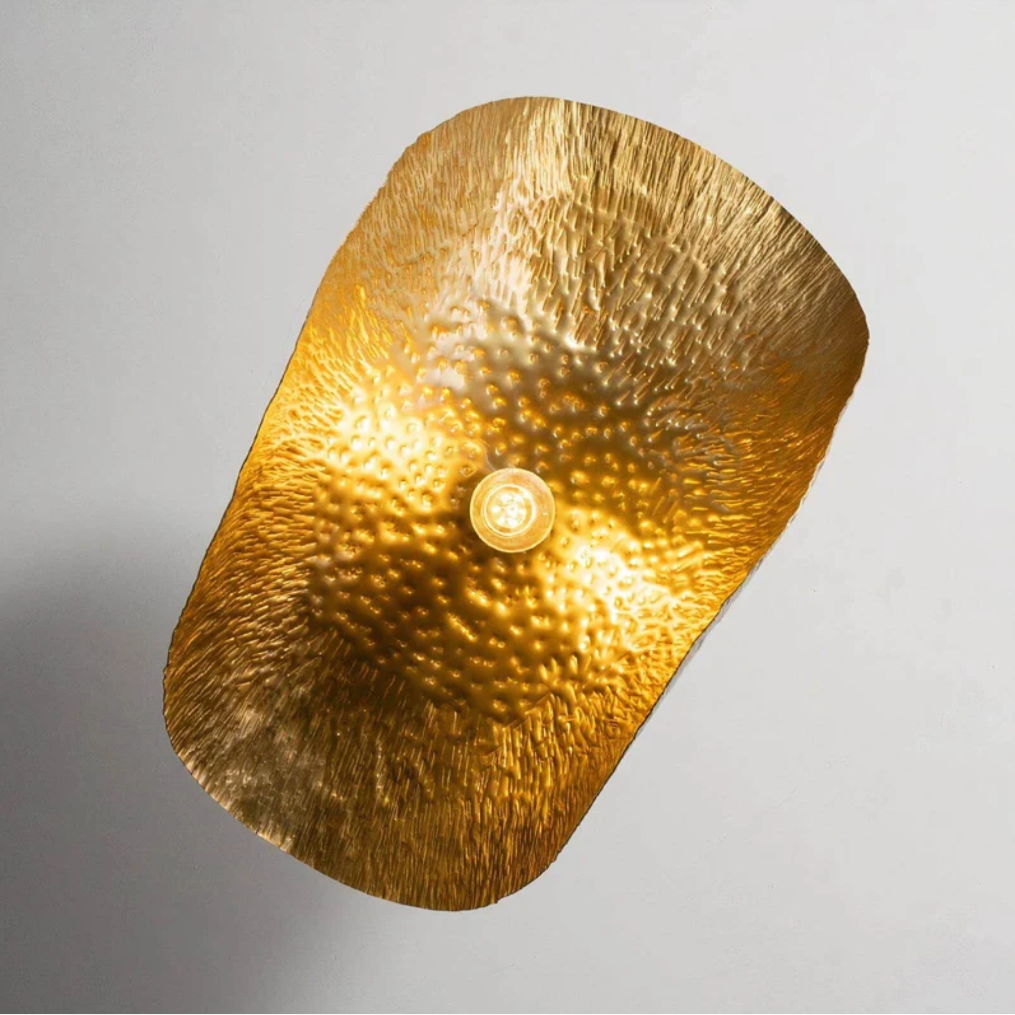 Bottom view of the luxury gold lotus leaf pendant ceiling light