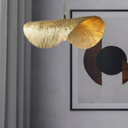 Luxury gold lotus leaf pendant ceiling light in a café