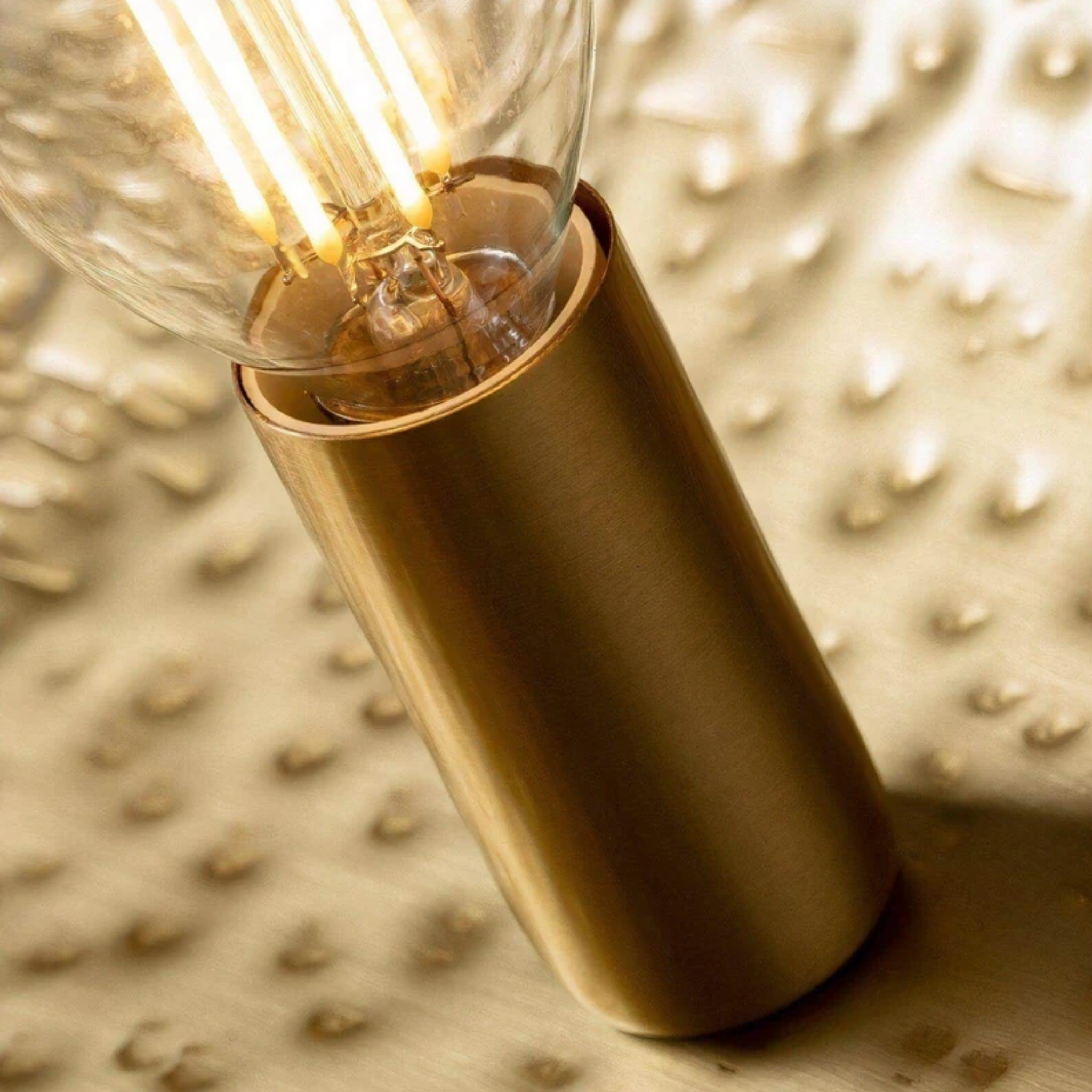 Close-up of the gold finish