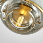 Bottom view of the luxury marble globe pendant ceiling light