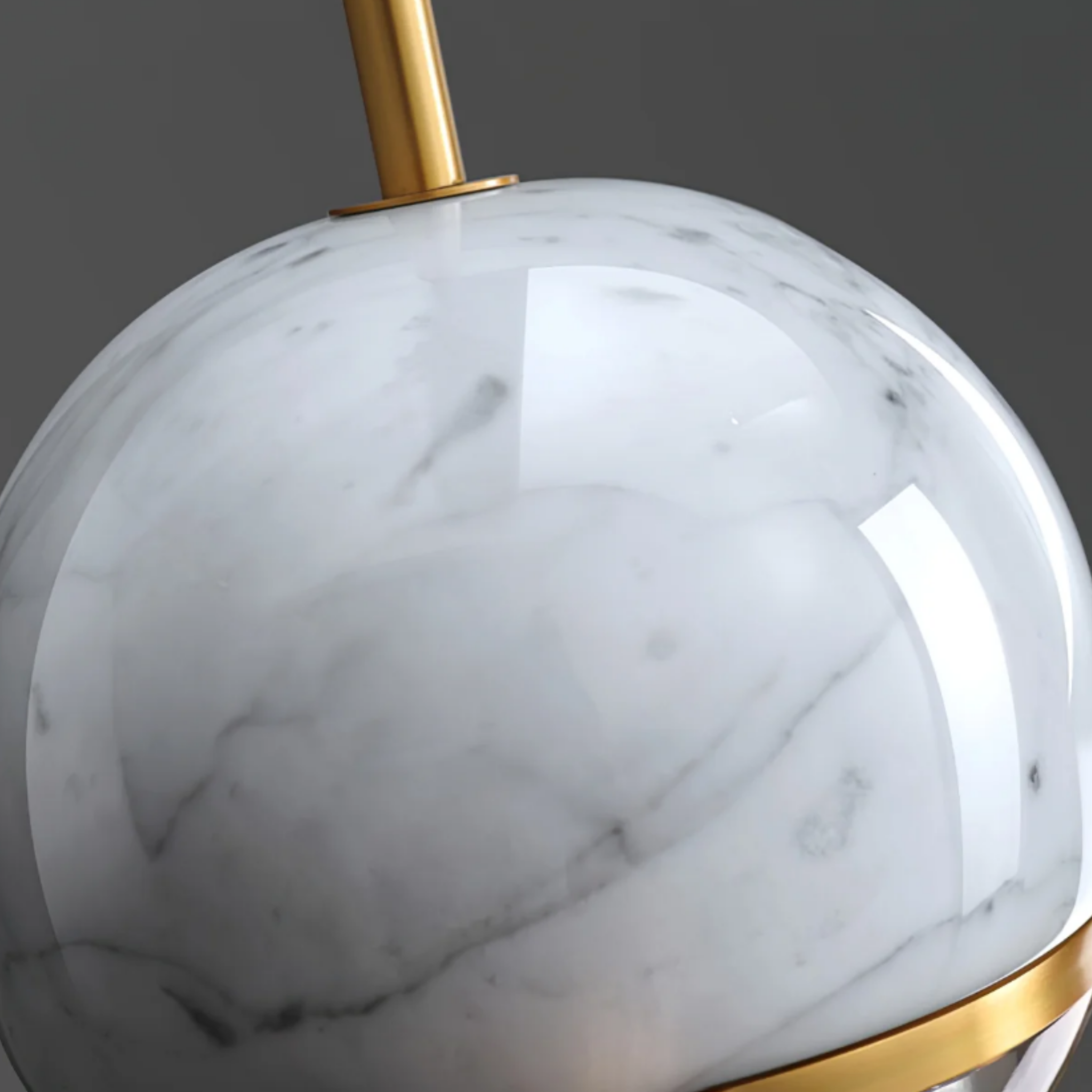 Close-up of the natural marble shade