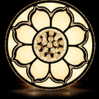 Bottom view of the luxury round crystal LED flush mount ceiling light