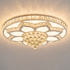 Luxury round crystal LED flush mount ceiling light