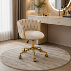 Adjustable height velvet accent chair 