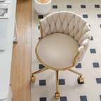 Round velvet makeup chair with swivel function