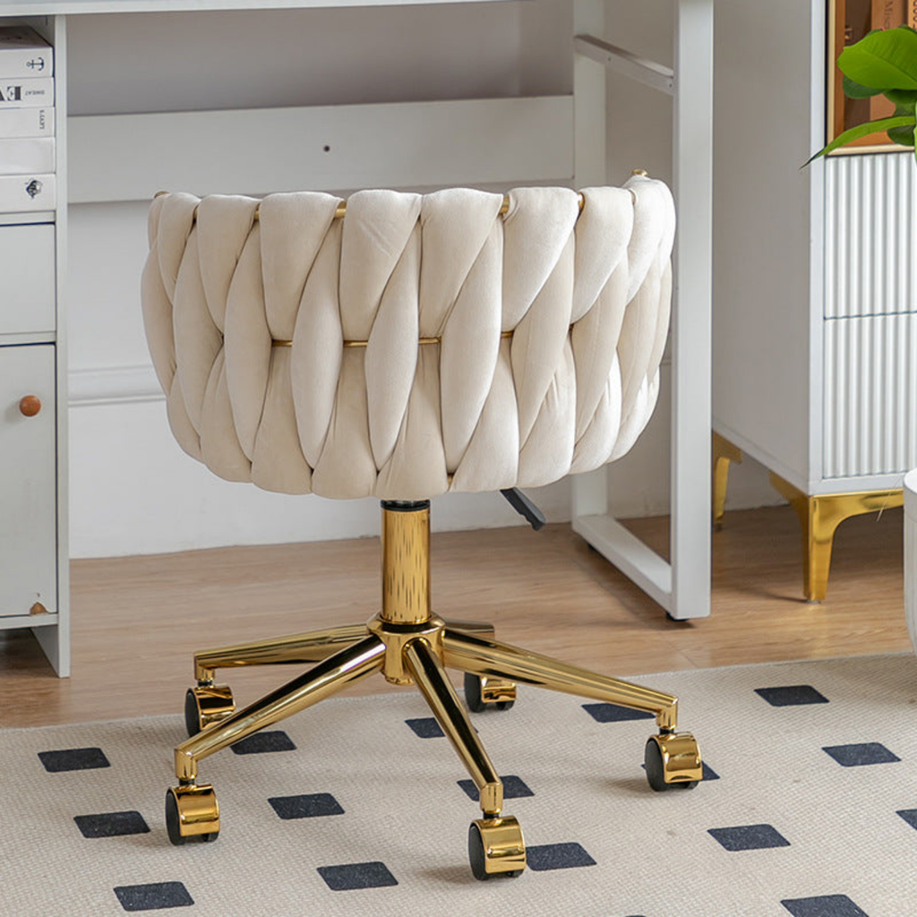 Tufted velvet accent chair with adjustable seat height