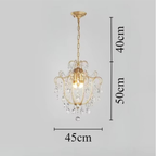 Dimensions of the luxury vintage crystal glass pendant ceiling light
