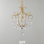 Luxury vintage crystal glass pendant ceiling light turned off