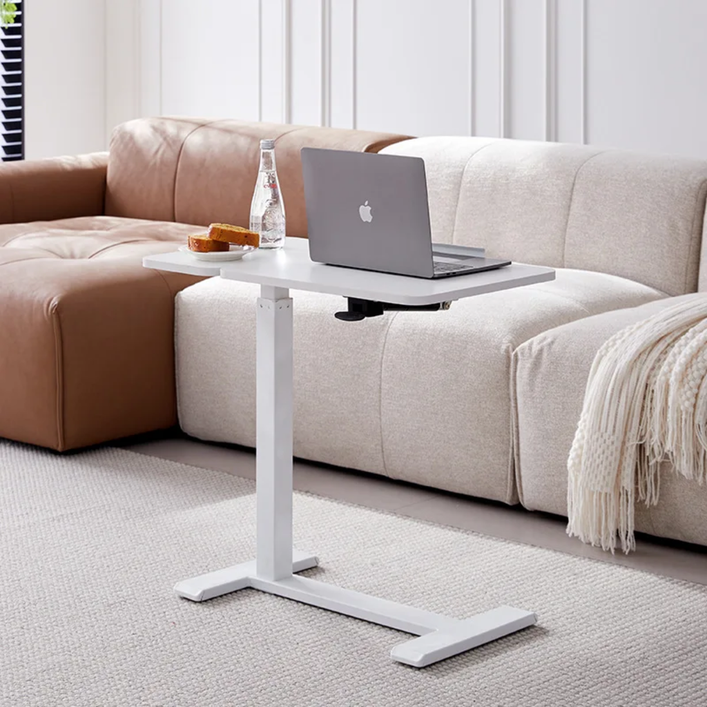 Mobile computer desk in a home workspace