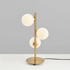 Modern 3D printed moon globe table lamp turned off