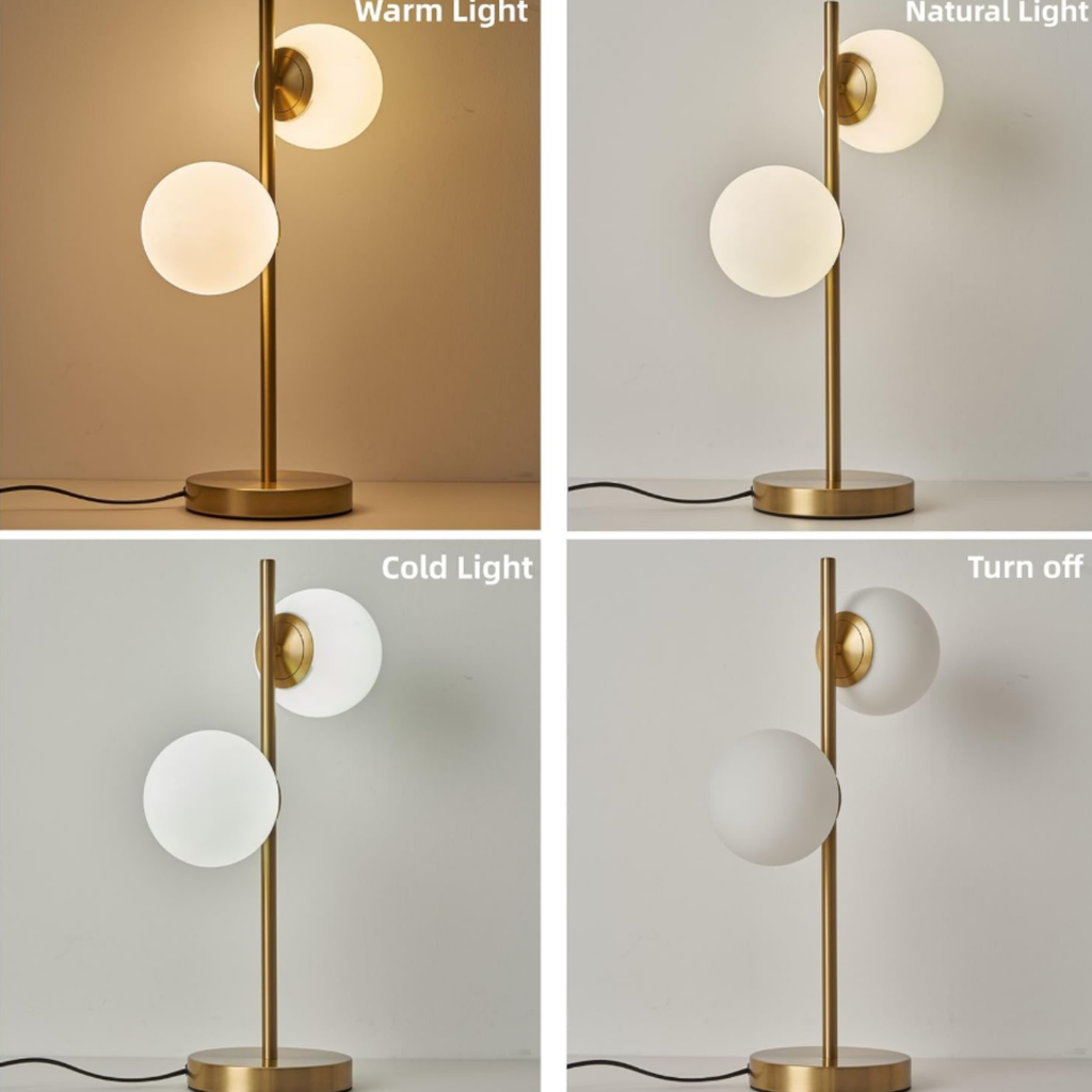 Modern moon globe table lamp with ambient lighting