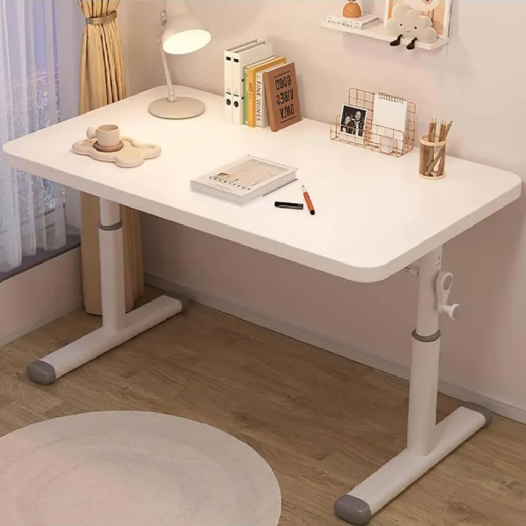 Front view of the modern adjustable computer desk