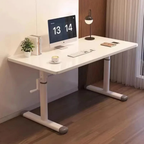 White modern adjustable computer desk