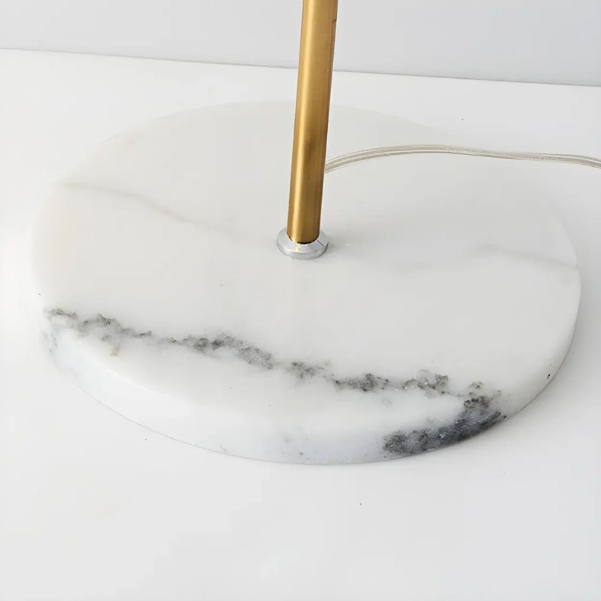 Close-up of the sturdy floor lamp base
