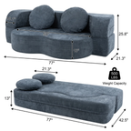Dimensions of the modern chenille convertible sofa bed