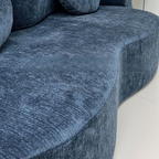 Close-up of the chenille upholstery