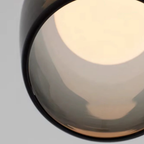 Bottom view of the modern clear glass bell pendant ceiling light